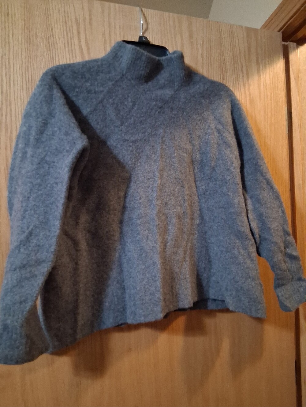 Everlane long sleeve Wool and Yak Hair sweater, charcoal, large Cozy